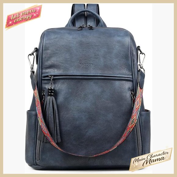 Faux Leather Backpack Purse Convertible Shoulder Bag Retro Chic Travel Daypack